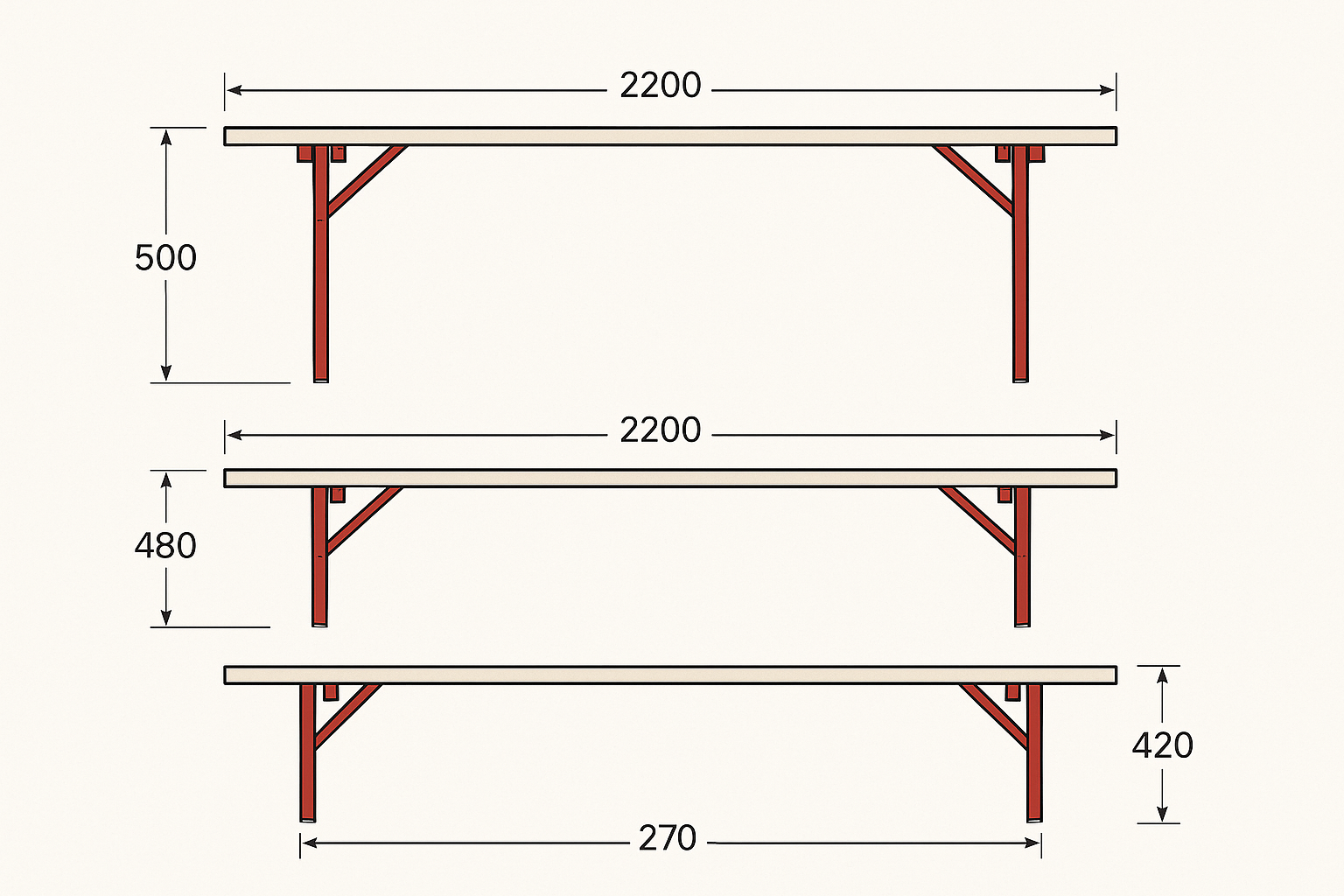 Red Line Beer Tables - Premium Canadian Beer Garden Tables